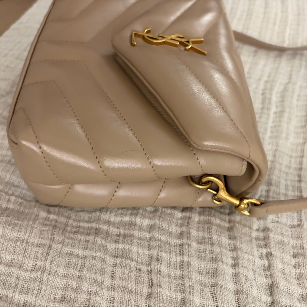 Saint Laurent Tan Quilted Leather Crossbody with Gold YSL Hardware - Picture 5 of 10